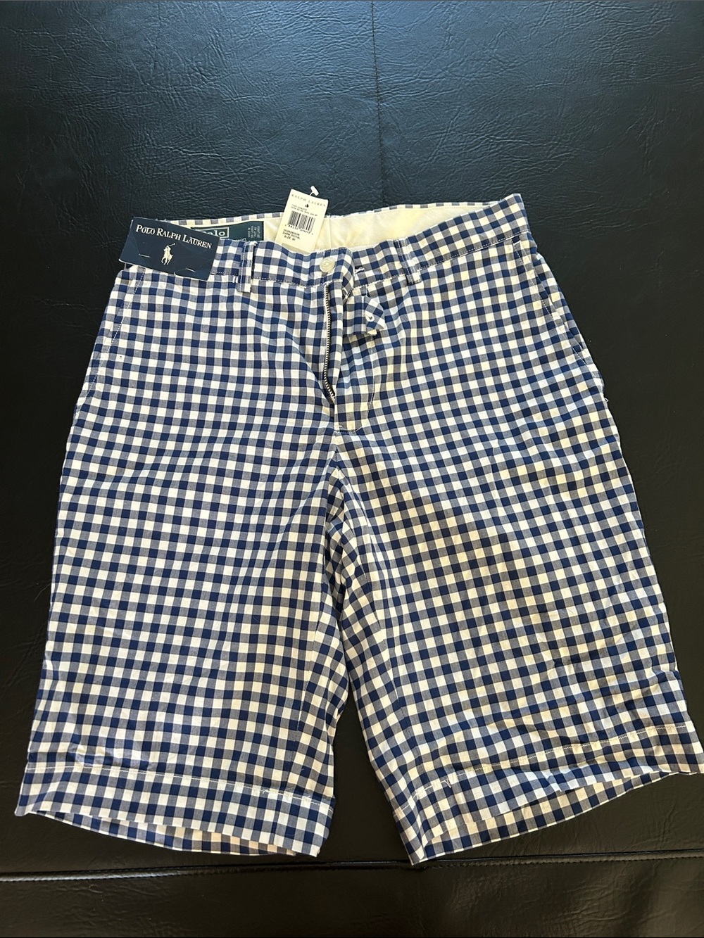 Polo by Ralph Lauren Blue & White Gingham Hybrid Shorts